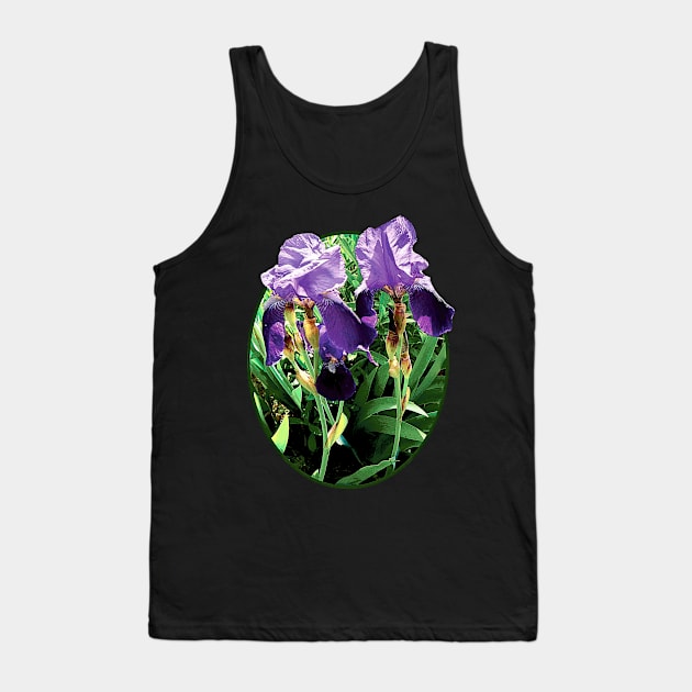 Twin Purple Irises Tank Top by SusanSavad